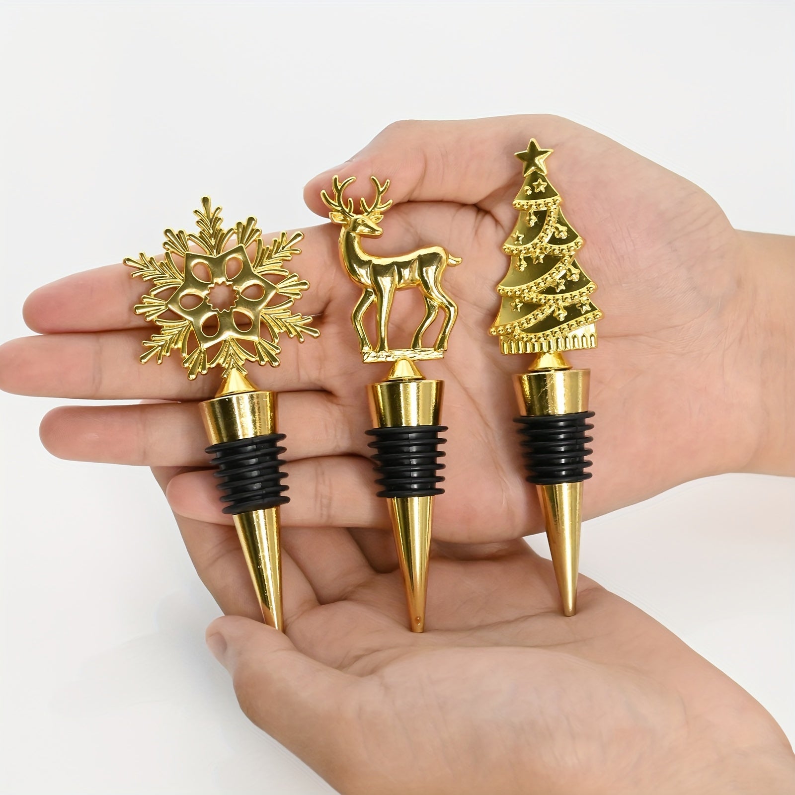 Exquisite Wine Stopper – Snowflake, Reindeer & Christmas Tree Design