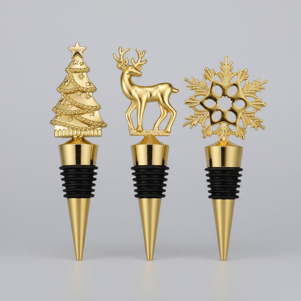 Exquisite Wine Stopper – Snowflake, Reindeer & Christmas Tree Design