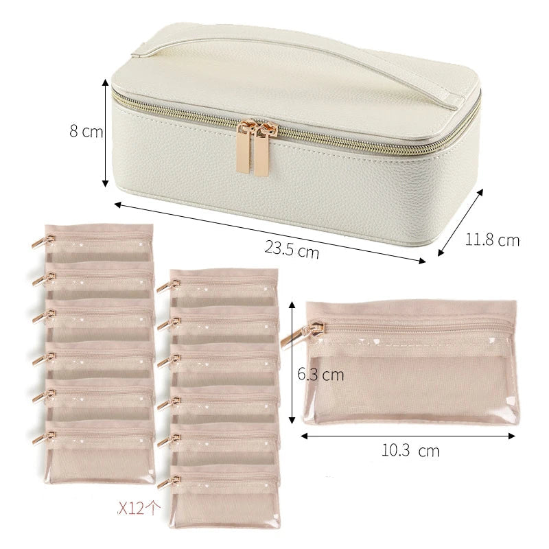 TPortable Travel Jewelry Organizer – PU Leather Storage Case with Velvet Pouch