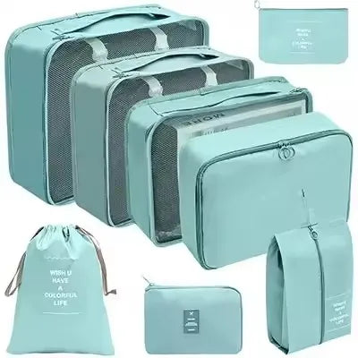 8-Piece Travel Organizer Set – Packing Cubes & Luggage Storage Bags for Clothes & Shoes