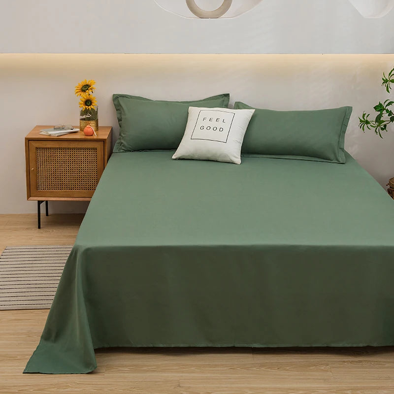 Soft Solid Colour Flat Bed Sheet – Minimalist Plain Bedding for Calm Homes