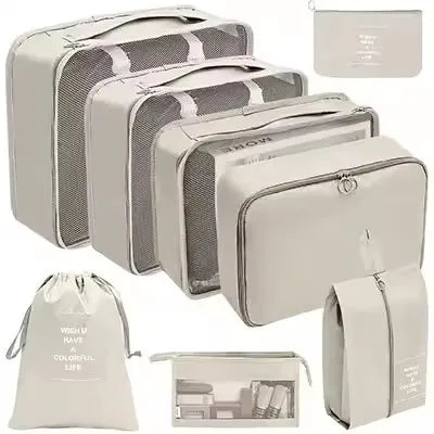 8-Piece Travel Organizer Set – Packing Cubes & Luggage Storage Bags for Clothes & Shoes