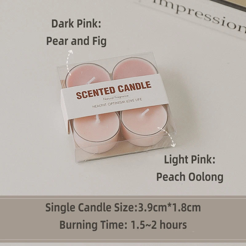 Set of 4 Natural Soy & Beeswax Scented Tea Light Candles – Aromatherapy Home Decor