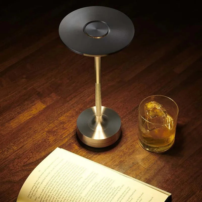 Rechargeable Alloy LED Table Lamp – Wireless Touch Dimming Modern Light