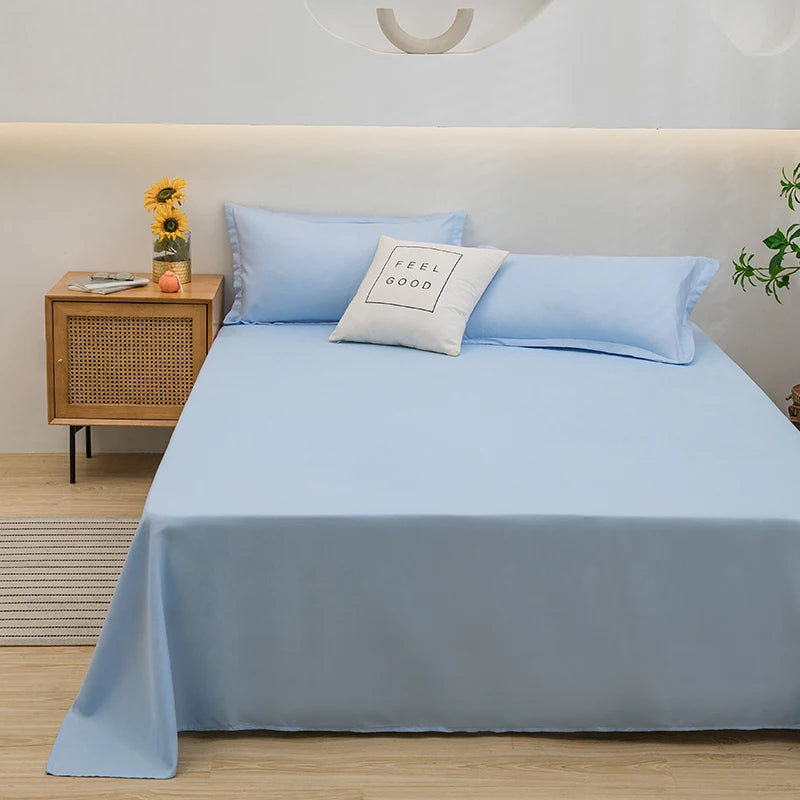 Soft Solid Colour Flat Bed Sheet – Minimalist Plain Bedding for Calm Homes