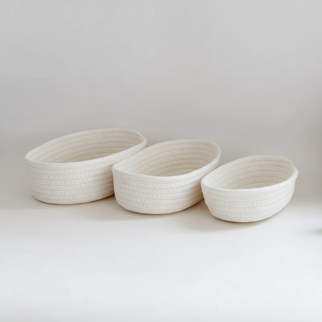 Nordic Cotton Rope Storage Baskets – Woven Organizers