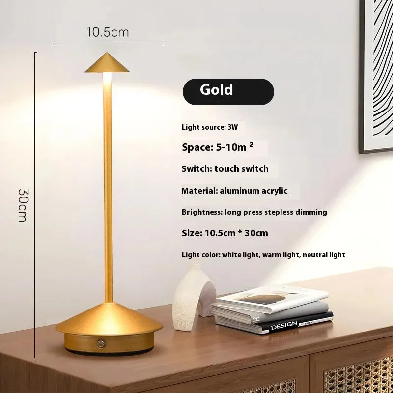 Rechargeable LED Table Lamp – Touch Dimming Cordless Light for Dining & Decor