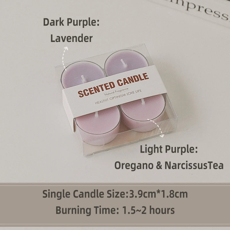 Set of 4 Natural Soy & Beeswax Scented Tea Light Candles – Aromatherapy Home Decor