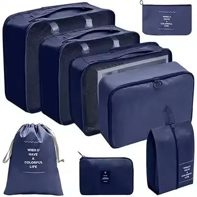 8-Piece Travel Organizer Set – Packing Cubes & Luggage Storage Bags for Clothes & Shoes