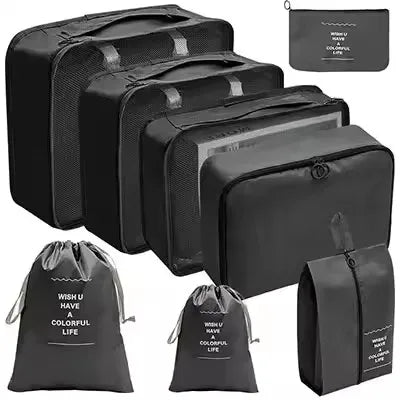 8-Piece Travel Organizer Set – Packing Cubes & Luggage Storage Bags for Clothes & Shoes
