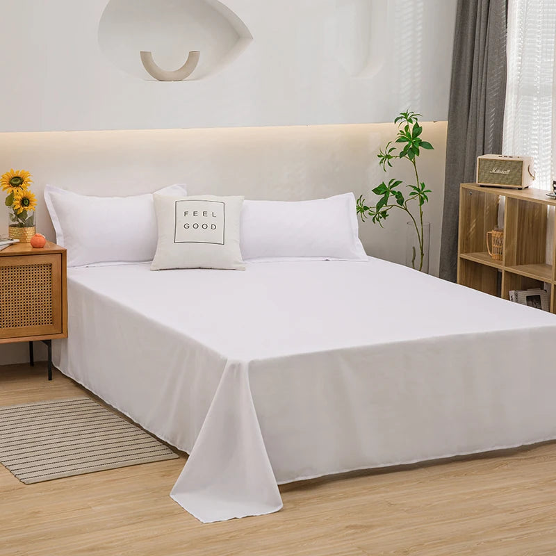 Soft Solid Colour Flat Bed Sheet – Minimalist Plain Bedding for Calm Homes