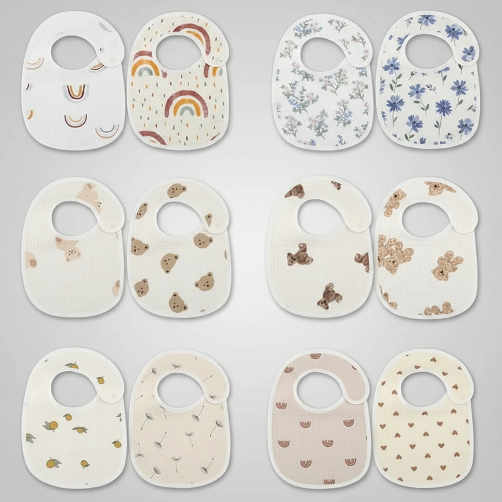 Waterproof Baby Bibs Cotton 2pcs/set