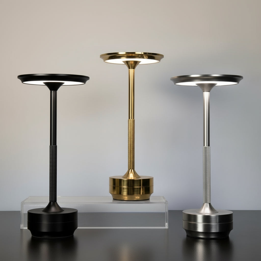 Rechargeable Alloy LED Table Lamp – Wireless Touch Dimming Modern Light