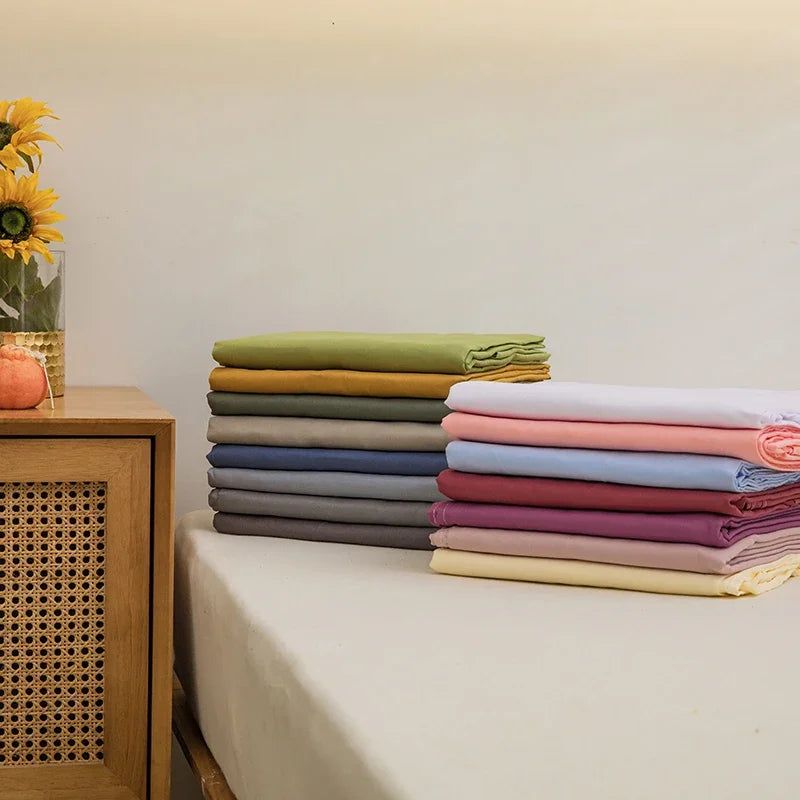 Soft Solid Colour Flat Bed Sheet – Minimalist Plain Bedding for Calm Homes