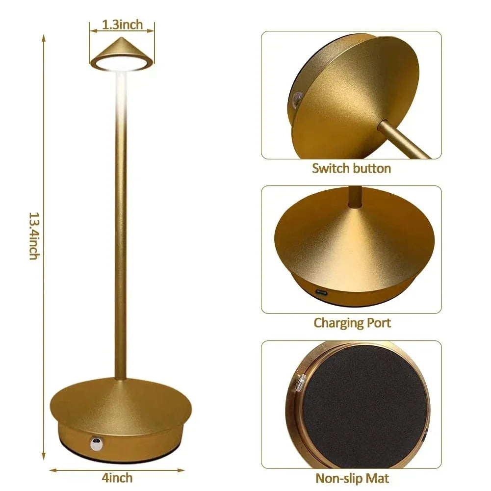 Rechargeable LED Table Lamp – Touch Dimming Cordless Light for Dining & Decor