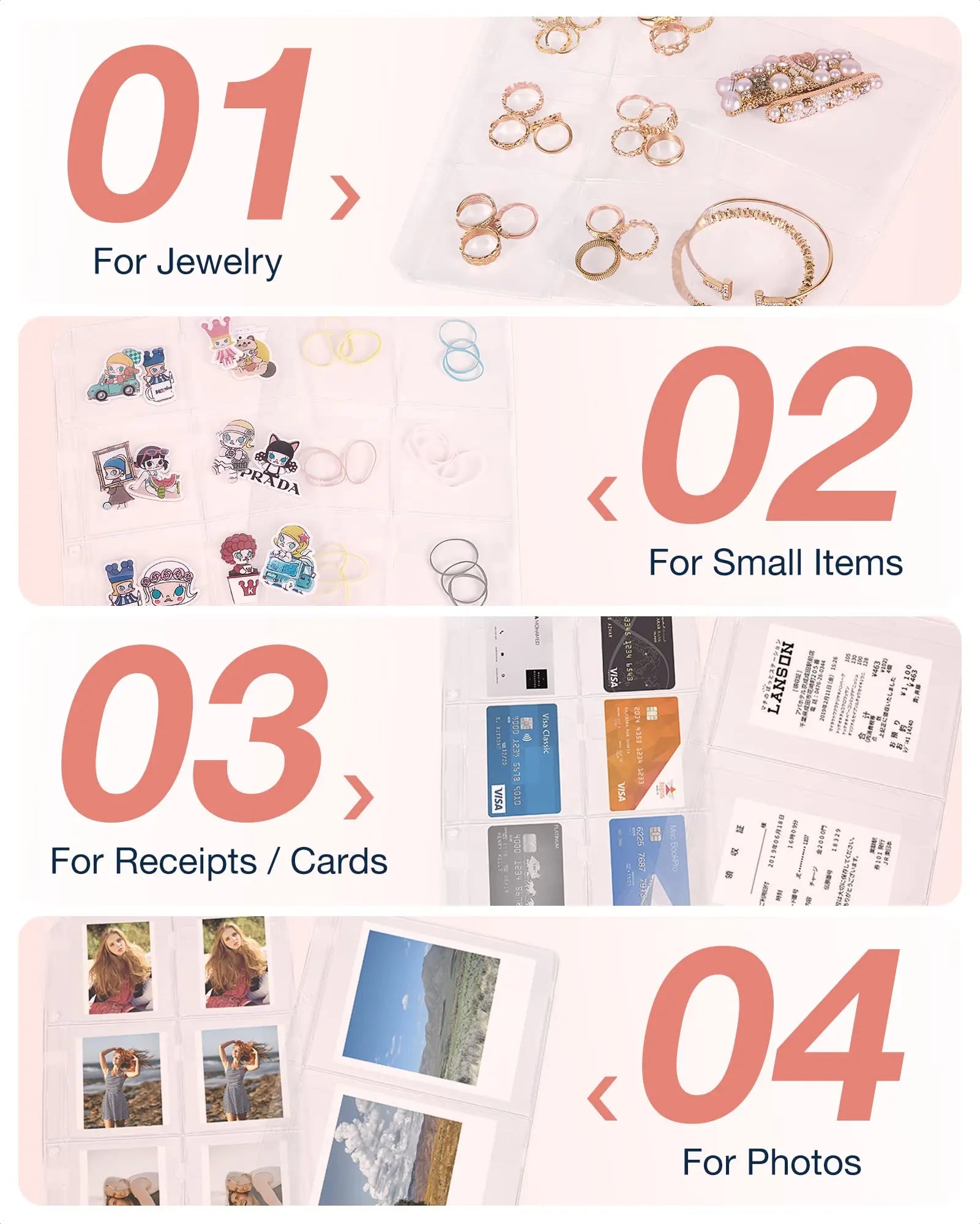 Transparent Jewelry Travel Organizer Book – Velvet Storage Case with Ring Binder & Zipper