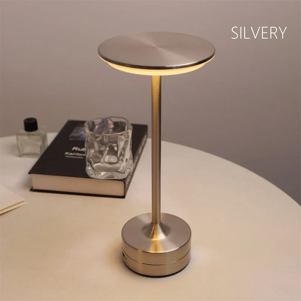 Rechargeable LED Touch Lamp with Wireless Charging – Modern I-Shaped Table Light