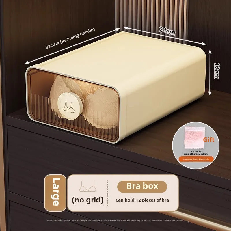 Expandable Underwear & Sock Organizer Drawer – Transparent Dustproof Storage Box with Dividers