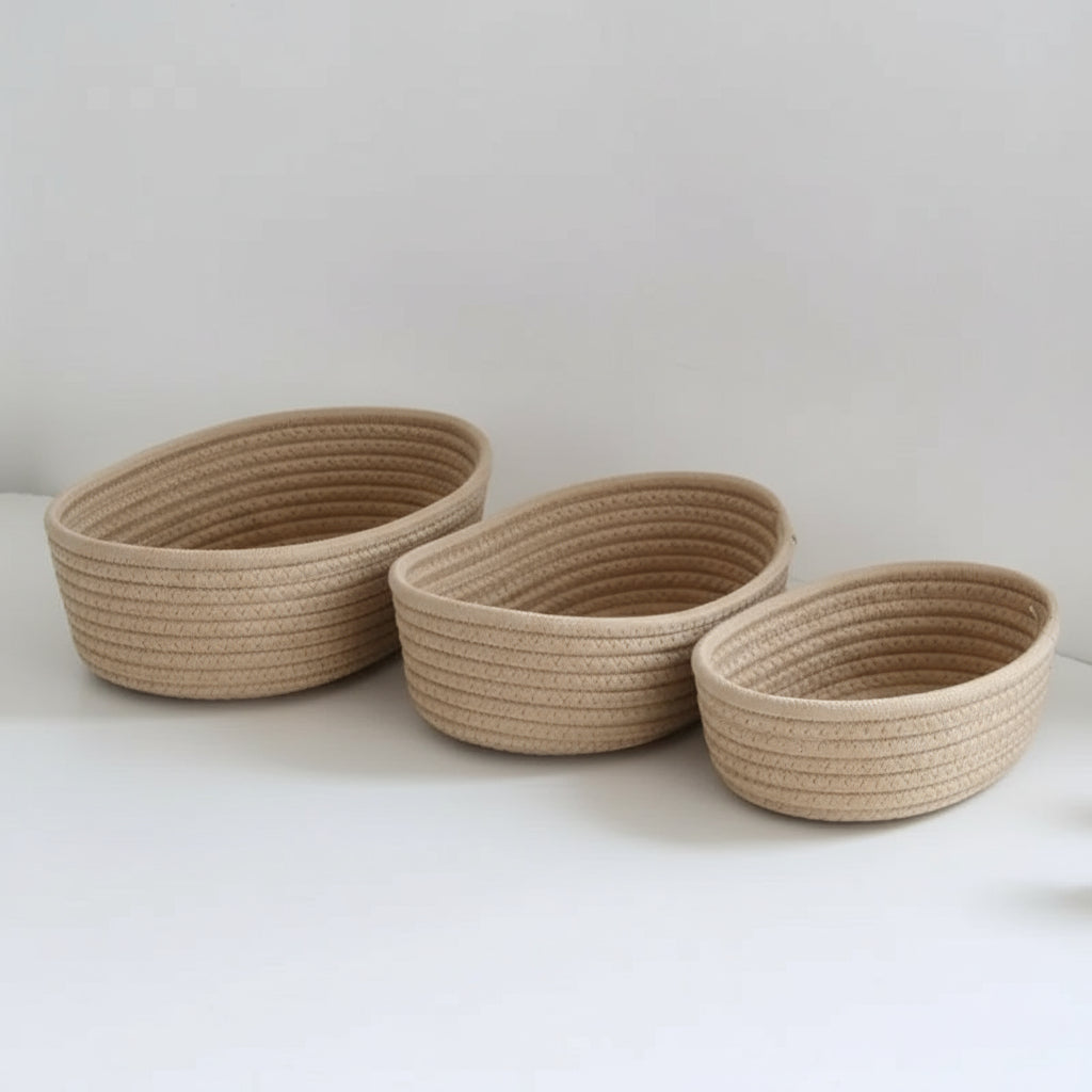 Nordic Cotton Rope Storage Baskets – Woven Organizers
