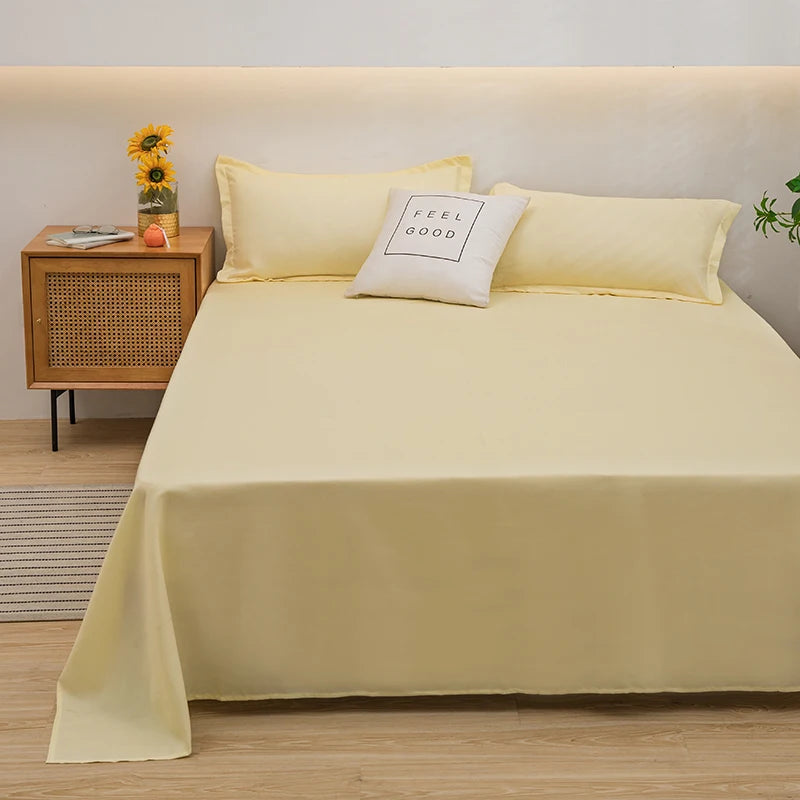 Soft Solid Colour Flat Bed Sheet – Minimalist Plain Bedding for Calm Homes