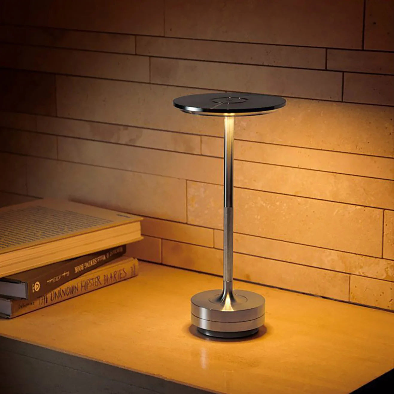 Rechargeable Alloy LED Table Lamp – Wireless Touch Dimming Modern Light