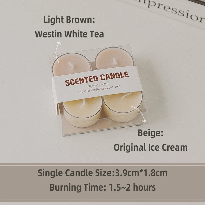 Set of 4 Natural Soy & Beeswax Scented Tea Light Candles – Aromatherapy Home Decor