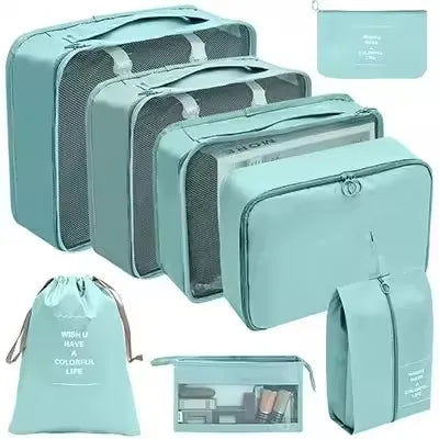 8-Piece Travel Organizer Set – Packing Cubes & Luggage Storage Bags for Clothes & Shoes