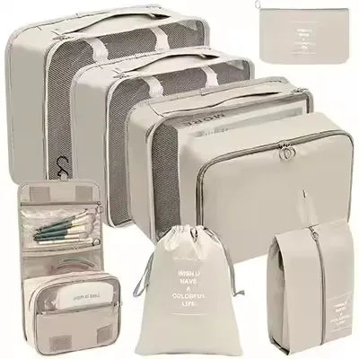 8-Piece Travel Organizer Set – Packing Cubes & Luggage Storage Bags for Clothes & Shoes