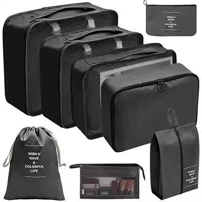 8-Piece Travel Organizer Set – Packing Cubes & Luggage Storage Bags for Clothes & Shoes