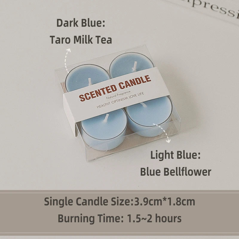 Set of 4 Natural Soy & Beeswax Scented Tea Light Candles – Aromatherapy Home Decor