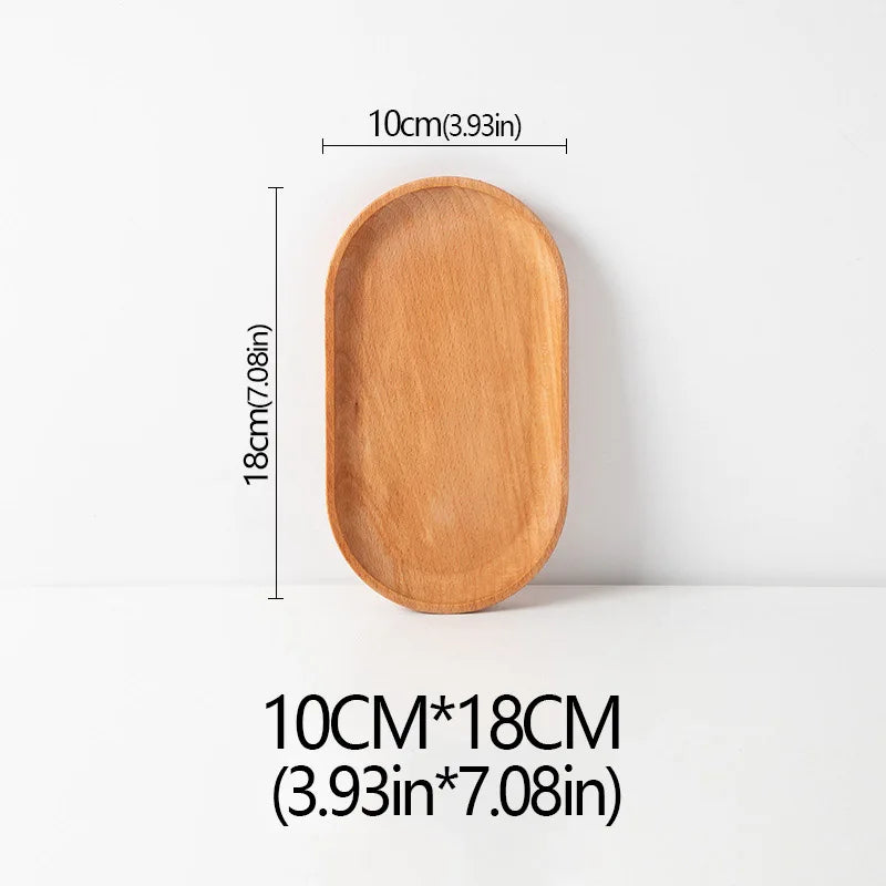 Natural Beech Wood Plate – Oval & Rectangular Wooden Serving Tray