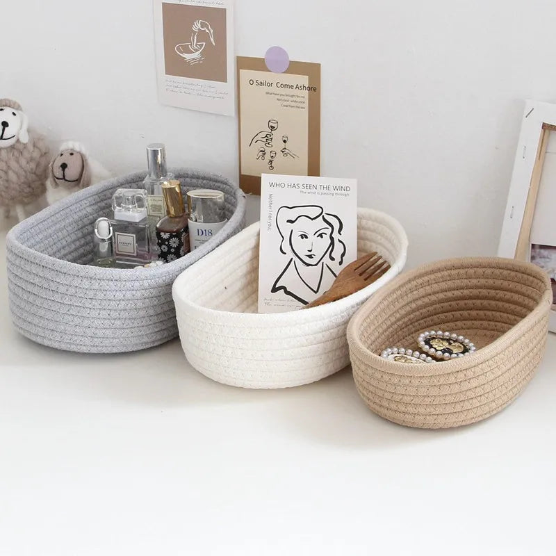 Nordic Cotton Rope Storage Baskets – Woven Organizers