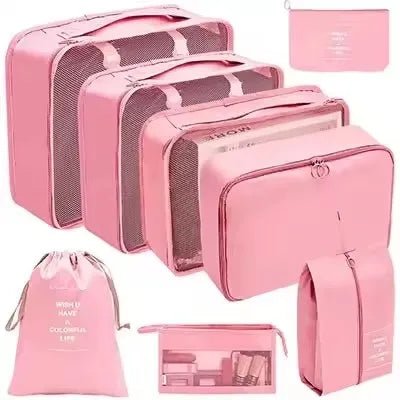 8-Piece Travel Organizer Set – Packing Cubes & Luggage Storage Bags for Clothes & Shoes