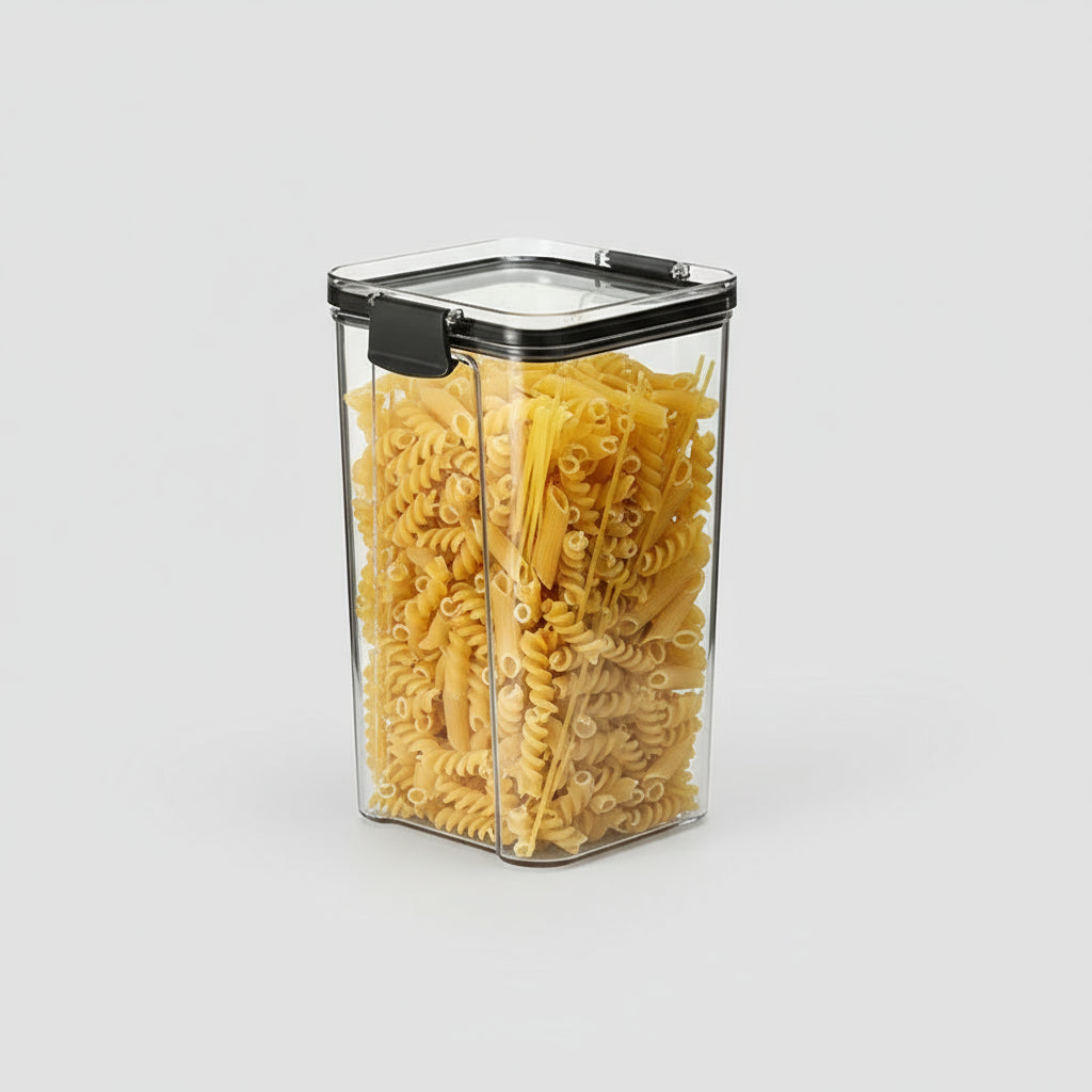 Airtight Food Storage Containers – Transparent Stackable Kitchen Jars