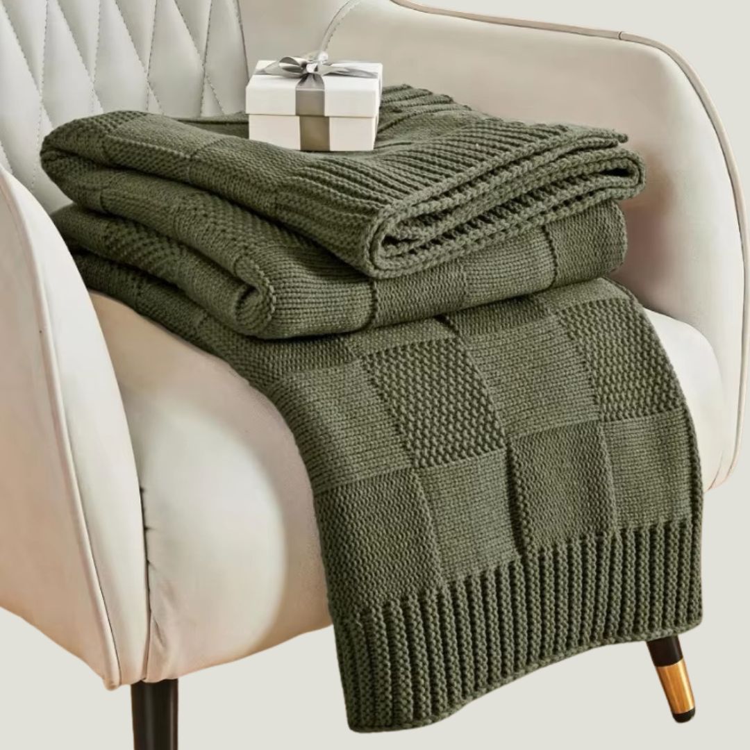 Knitted Bohemian Throw Blanket