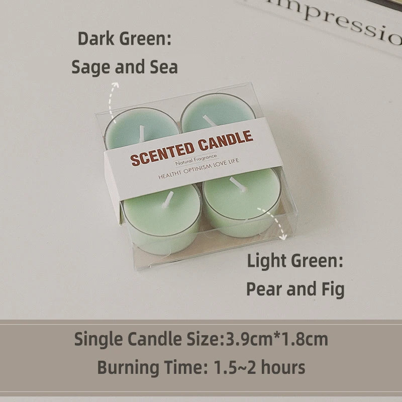 Set of 4 Natural Soy & Beeswax Scented Tea Light Candles – Aromatherapy Home Decor