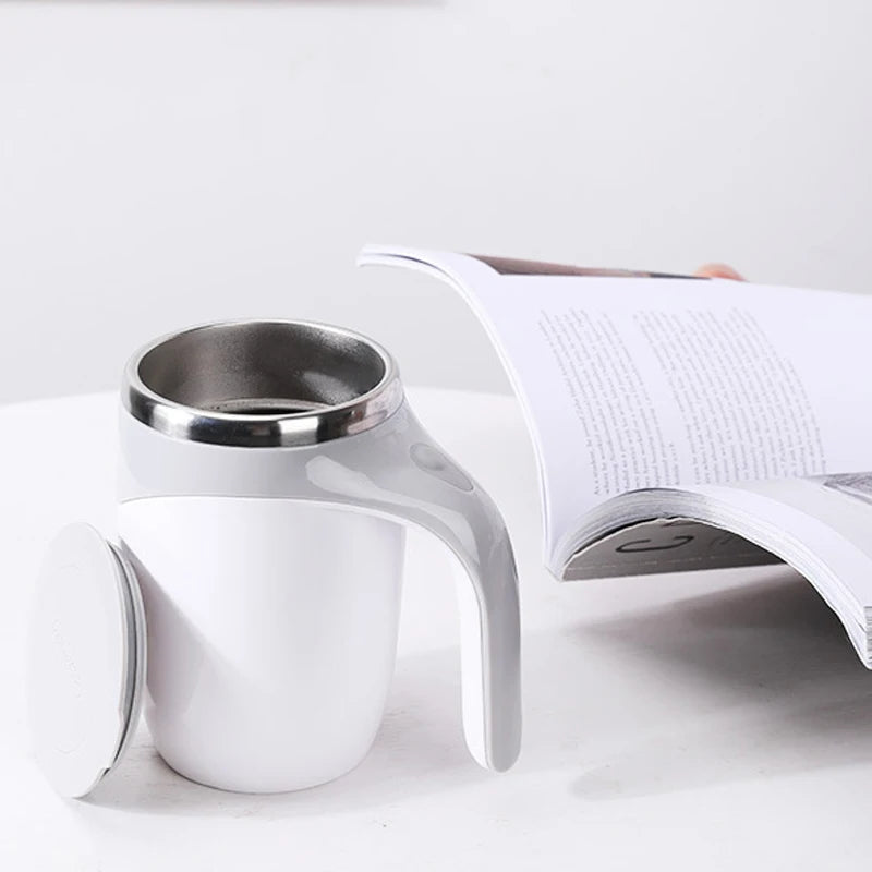 Rechargeable Automatic Stirring Mug – Stainless Steel Magnetic Coffee Cup